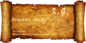 Knechtl Gerő névjegykártya